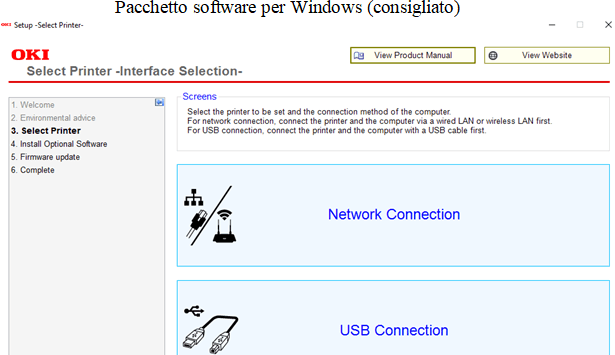 Pacchetto software per Windows (consigliato)