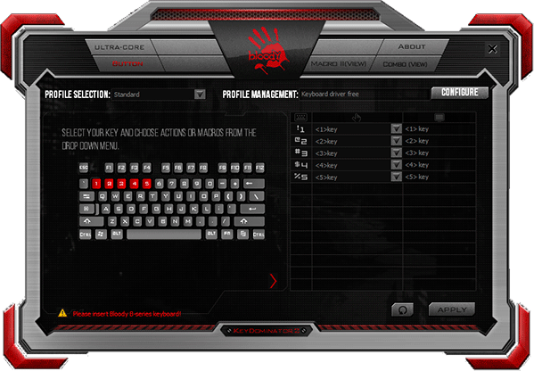 Software KeyDominator 2 (tastiera)