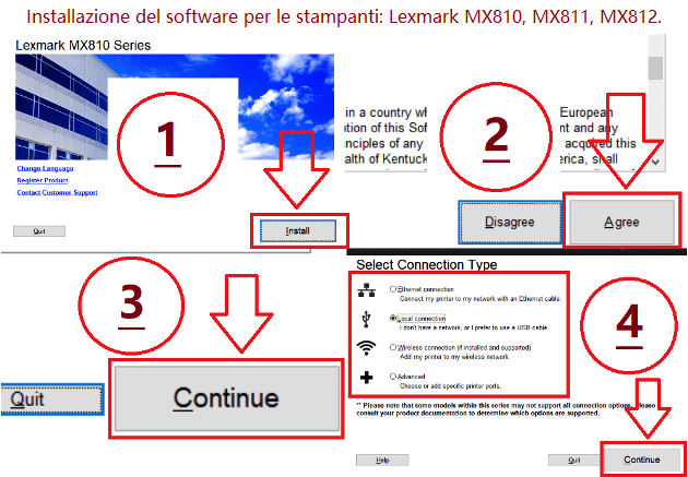 Installazione del software per le stampanti: Lexmark MX810, MX811, MX812.