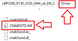 Apri la cartella in cui hai estratto i file e verifica che ci sia: ...\Driver\CNAB5STD.INF