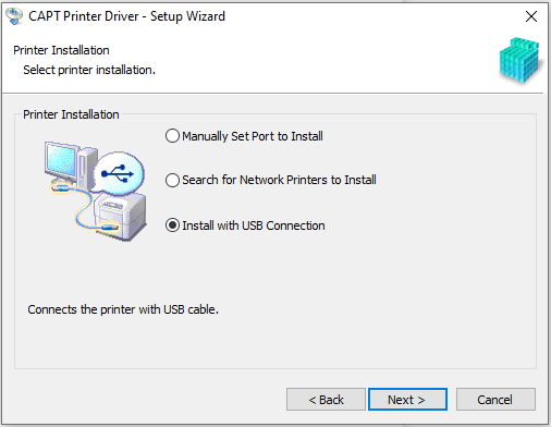 Scegli come vuoi connetterti al tuo computer e avvia l'installazione del software