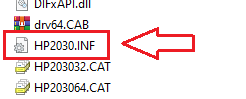 All’interno devi trovare il file HP2030.INF