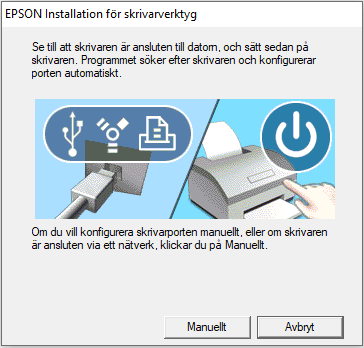 2. Skärmdumpar som visar installationsstegen för Epson L1110-skrivardrivrutinen